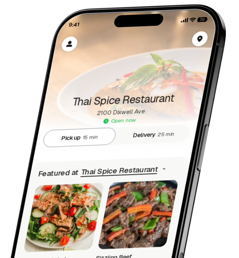 Thai Spice Restaurant app preview